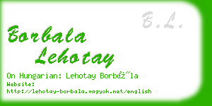 borbala lehotay business card